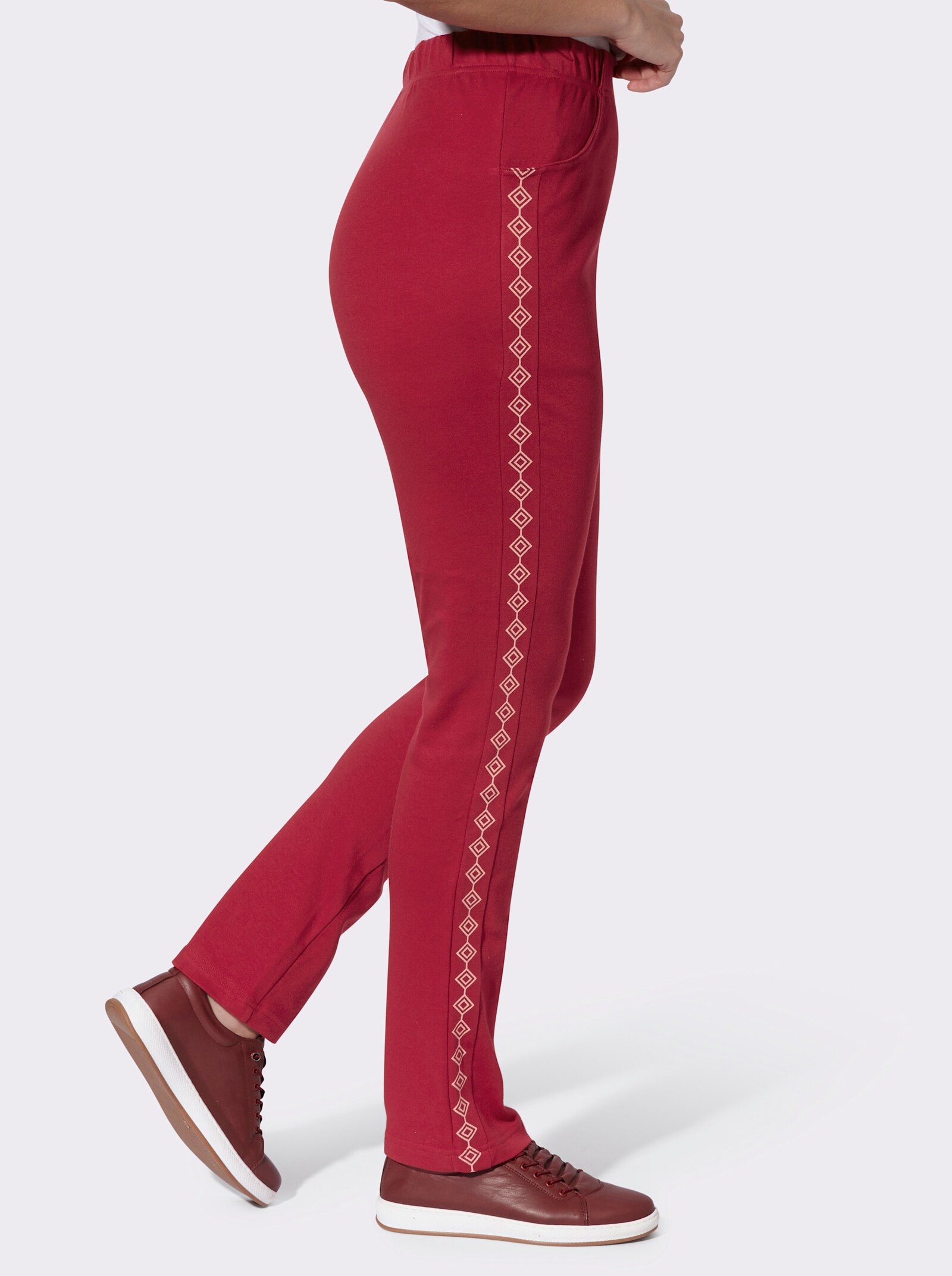Jerseyhose mit figurfreundlichen Einsätzen - kirsche