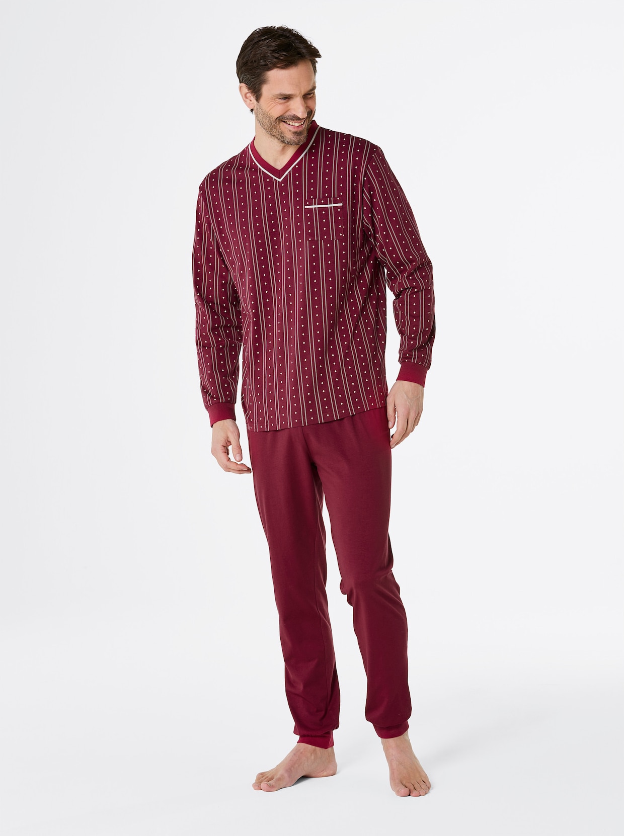 KINGsCLUB Pyjama - bordeaux geprint