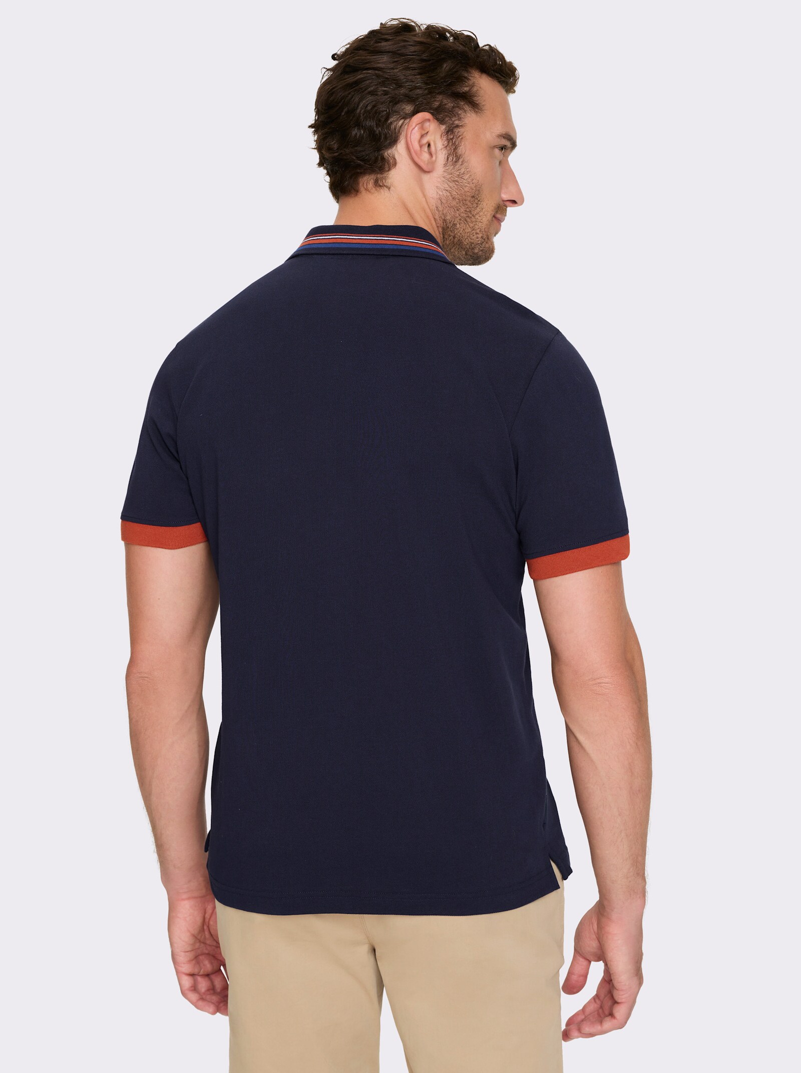 Marco Donati Kurzarmshirt aus Baumwoll-Pikee - marine