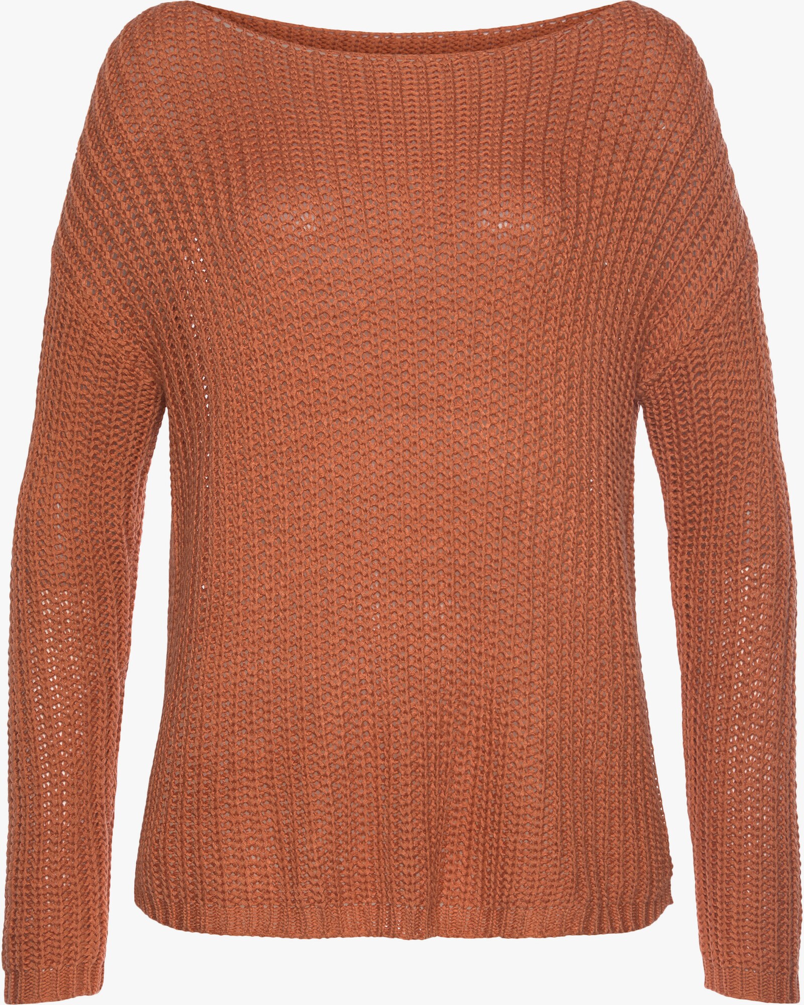 LASCANA Rundhalspullover - rostorange