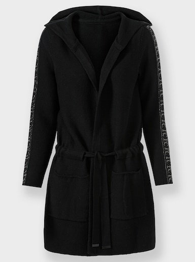 heine Kapuzenstrickjacke - schwarz