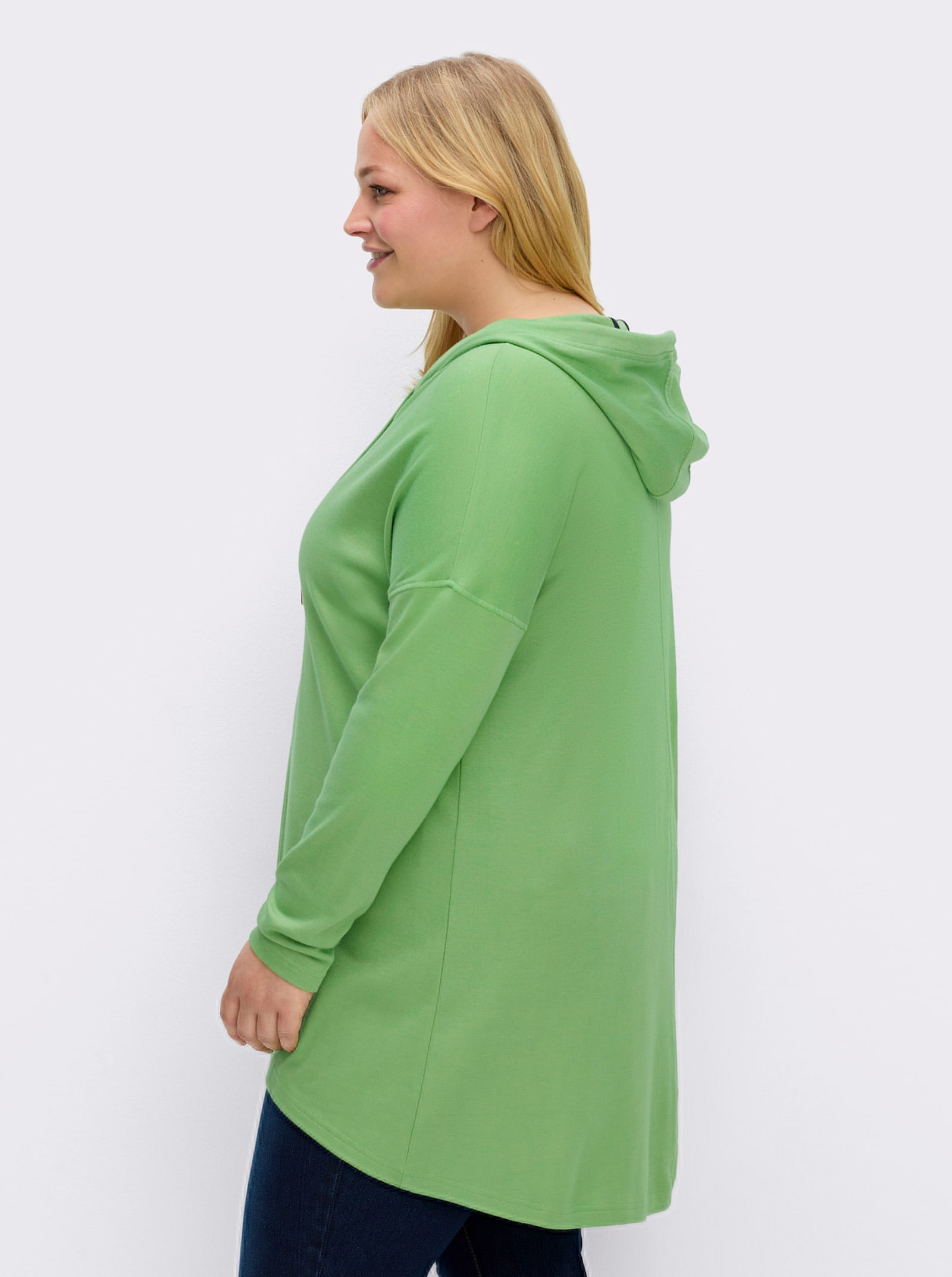 sheego Sweatshirt in A-Linie - apfel