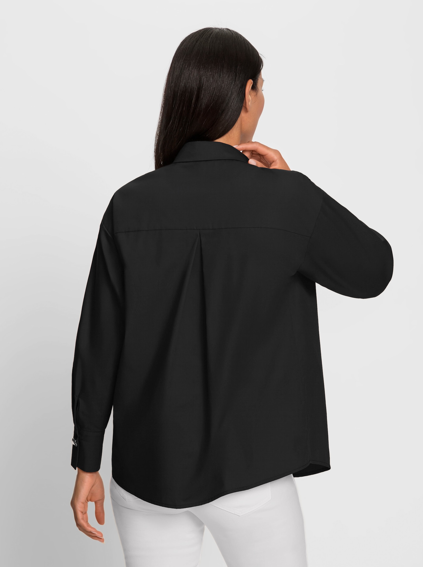 heine Langarmbluse mit Rückenfalte - schwarz