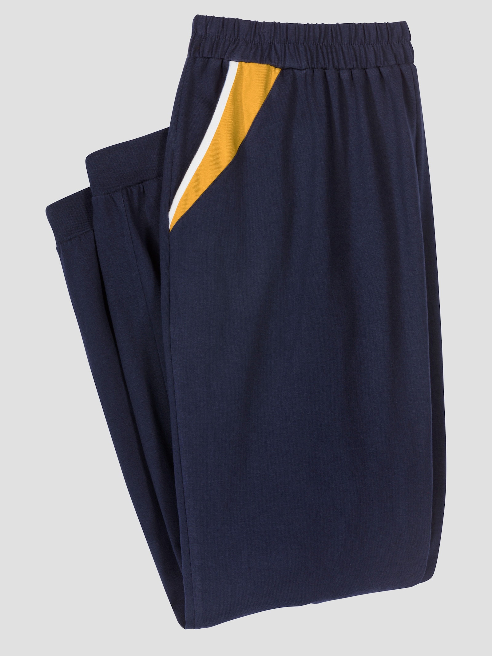 Freizeithose mit Kontrasteinsätzen - marine