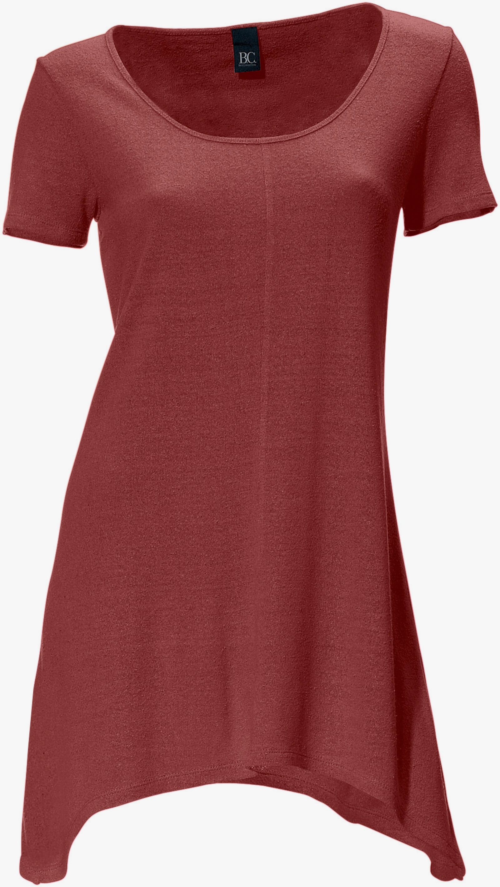 heine Lang shirt van bourettezijde - rood