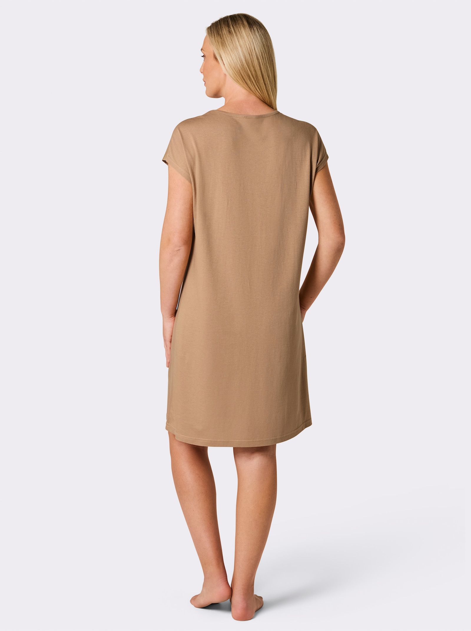 wäschepur Sleepshirts in Oversized-Form - camel-schwarz-bedruckt