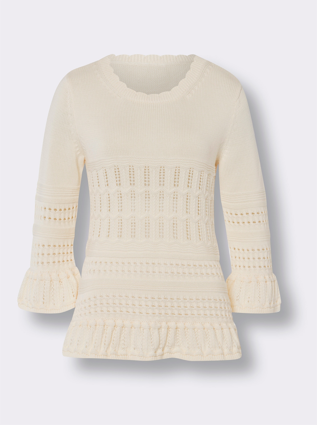 heine Pullover met 3/4-mouwen - champagne