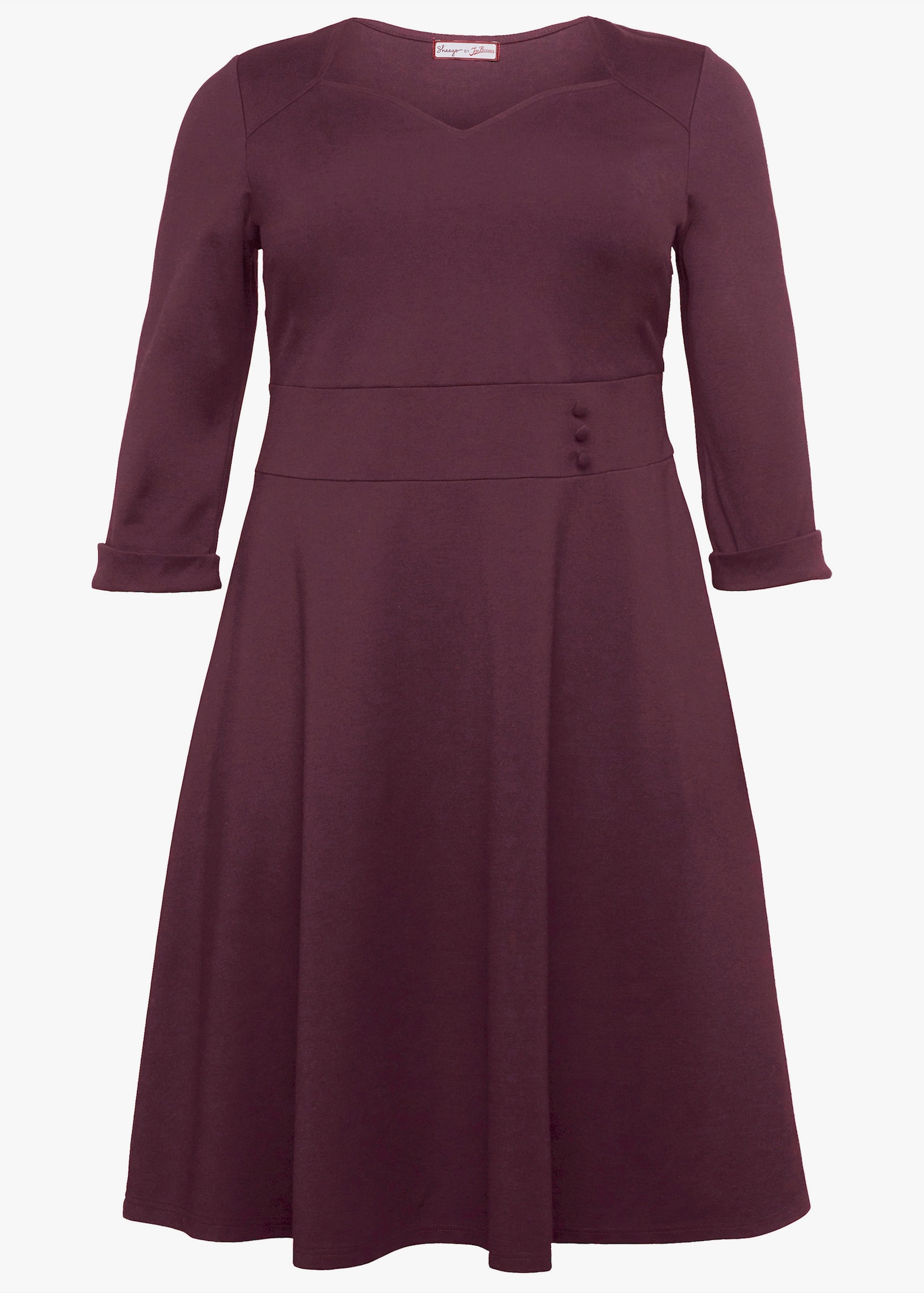 sheego by Joe Browns Cocktailkleid mit Taillenband - burgund
