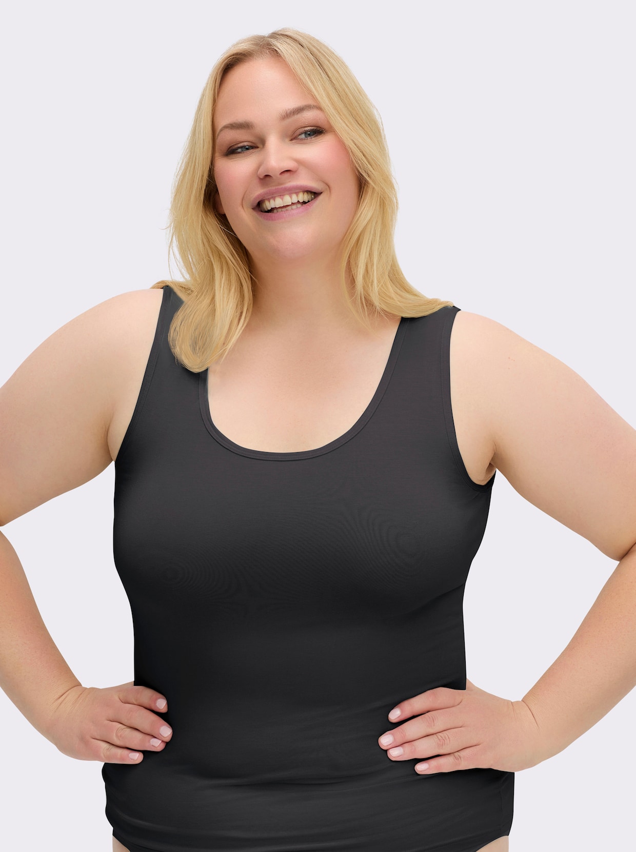 wäschepur Achseltop mit breiten Trägern - schwarz