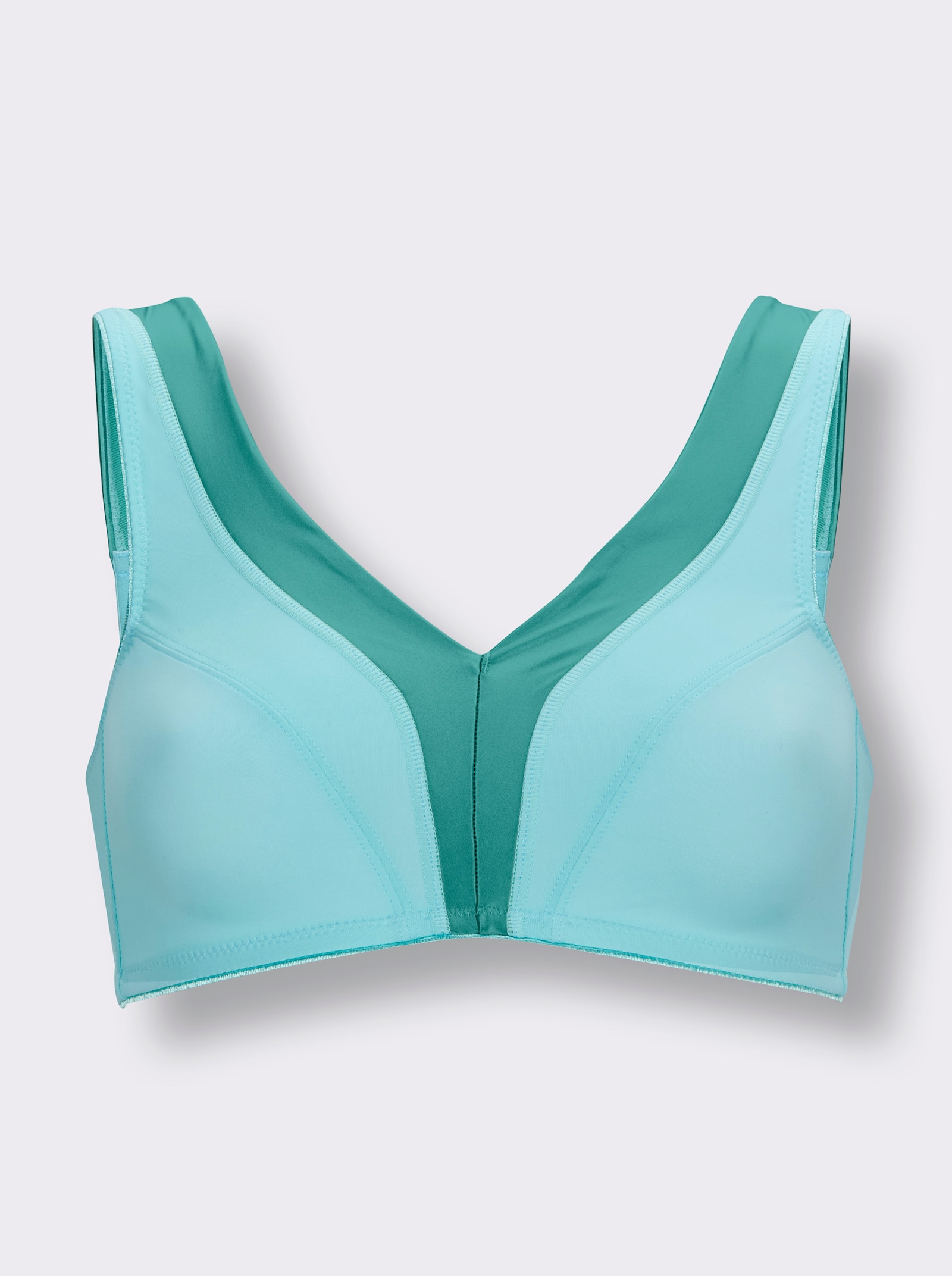 wäschepur Komfort-BH ohne Bügel mit glänzendem Einsatz - mint-salbei