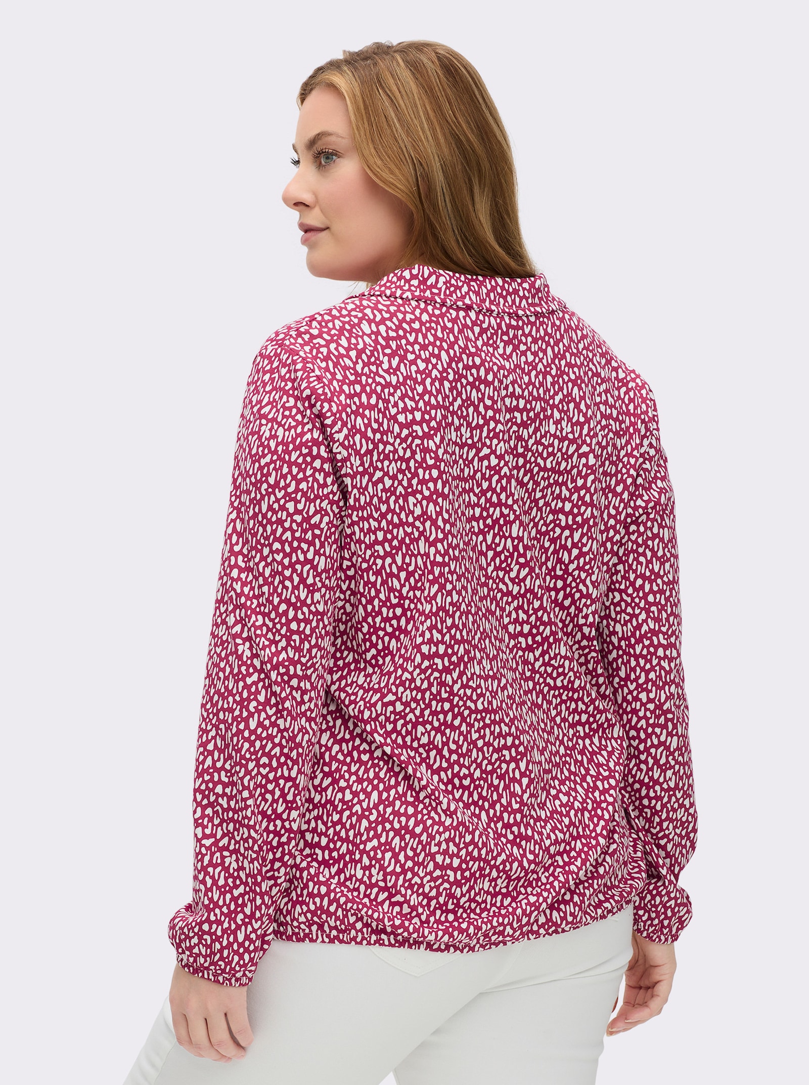 Langarmshirt mit Gummibündchen, bedruckt - kirsche-weiß-bedruckt