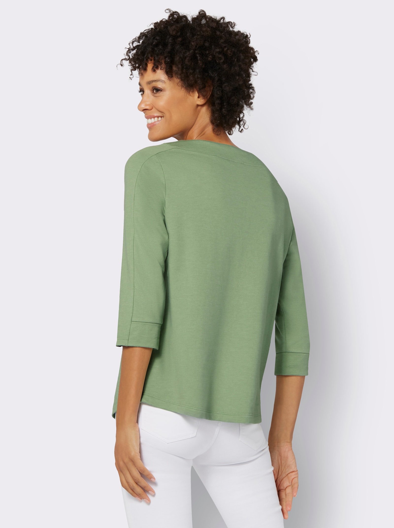 Sweatshirt med 3/4-ärmar - eukalyptus