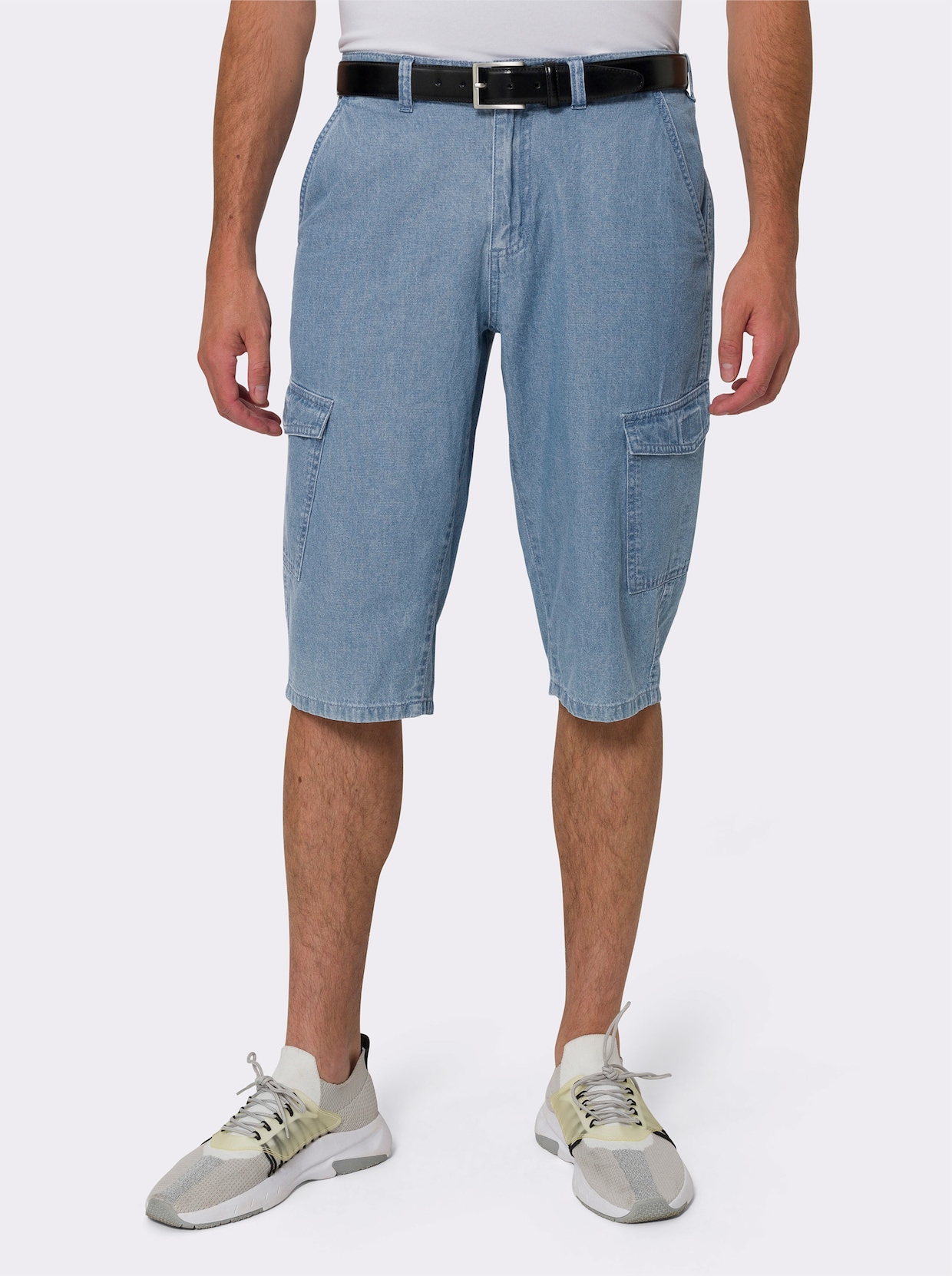 Jeansbermudas - blue-bleached