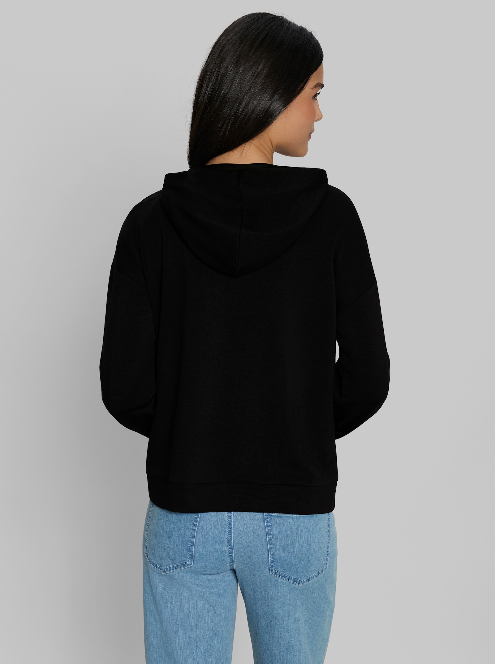heine Sweatjacke mit Modal - schwarz