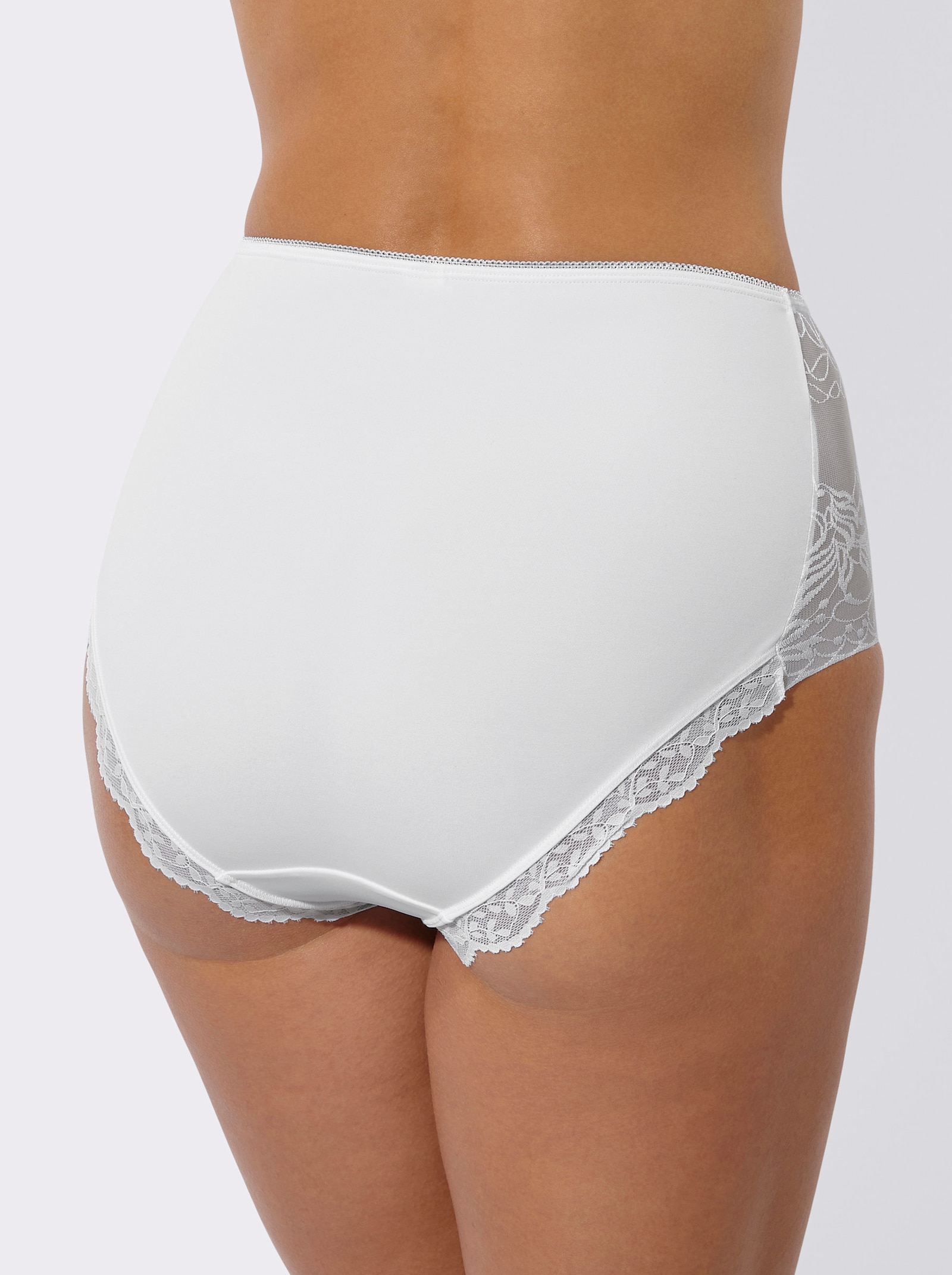 wäschepur Taillenslip mit seitlicher Spitze - 2x weiß