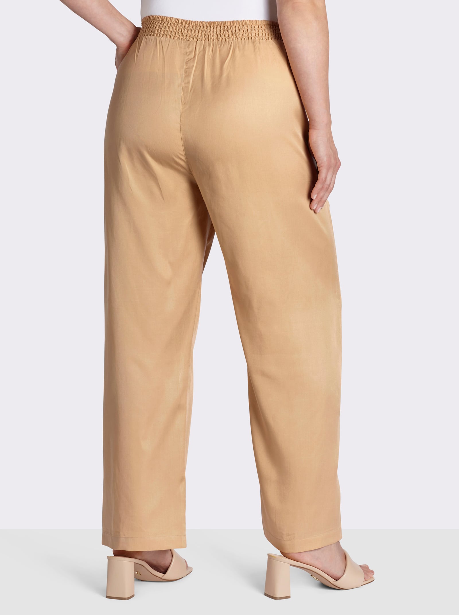 sheego Schlupfhose mit Smokbund hinten - camel