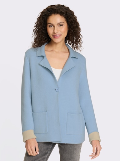 heine Cardigan in tweekleurige look - ijsblauw