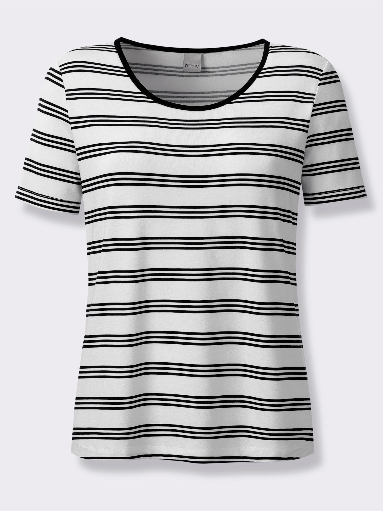heine Kurzarmshirt im Ringel-Look - schwarz-ecru-gestreift