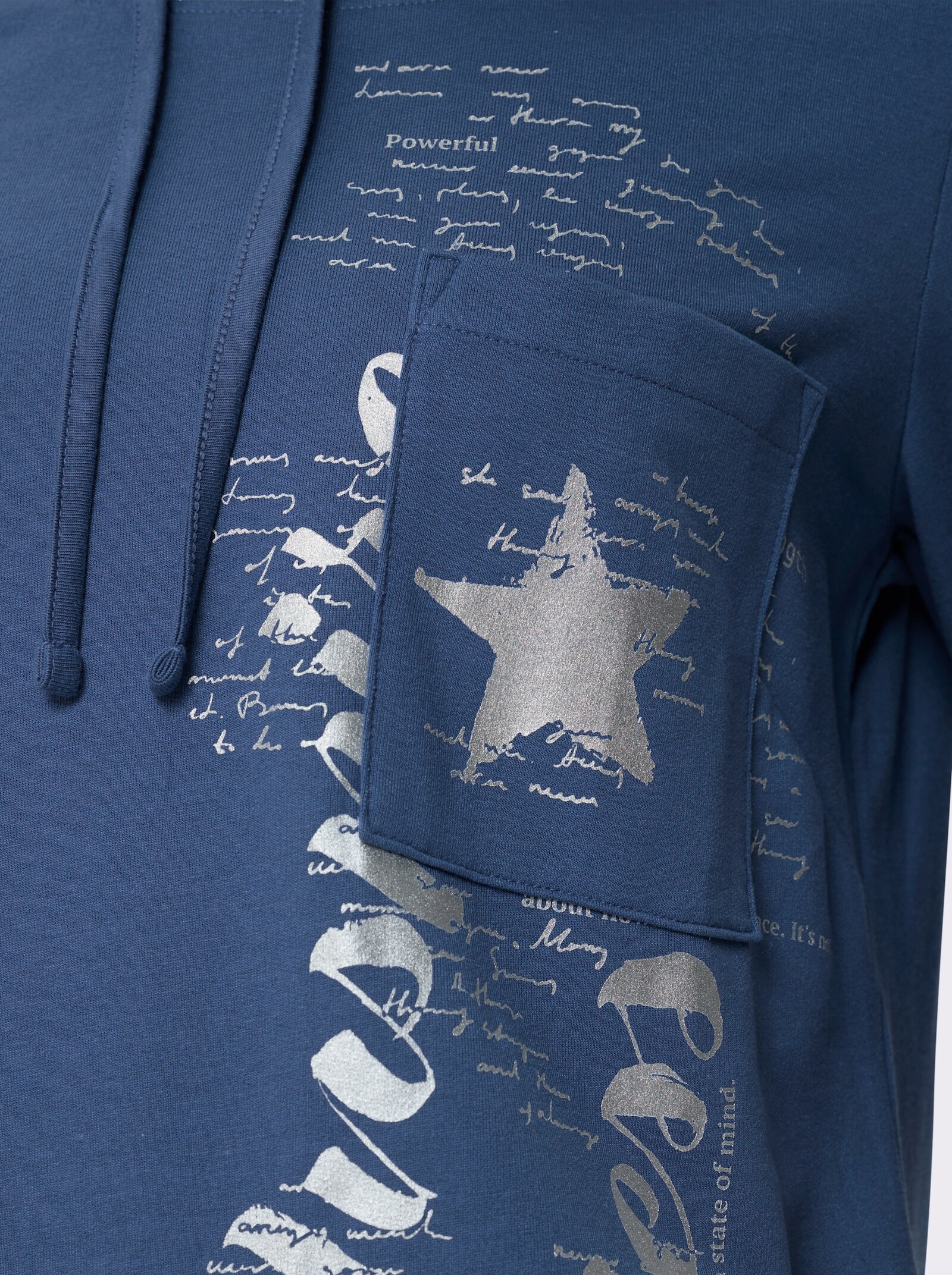 Sweatkleid mit Brusttasche - jeansblau
