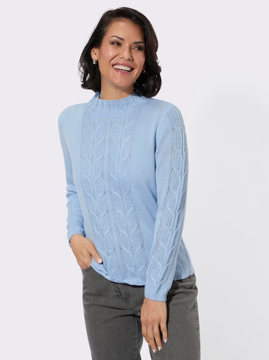 Stehkragenpullover - eisblau