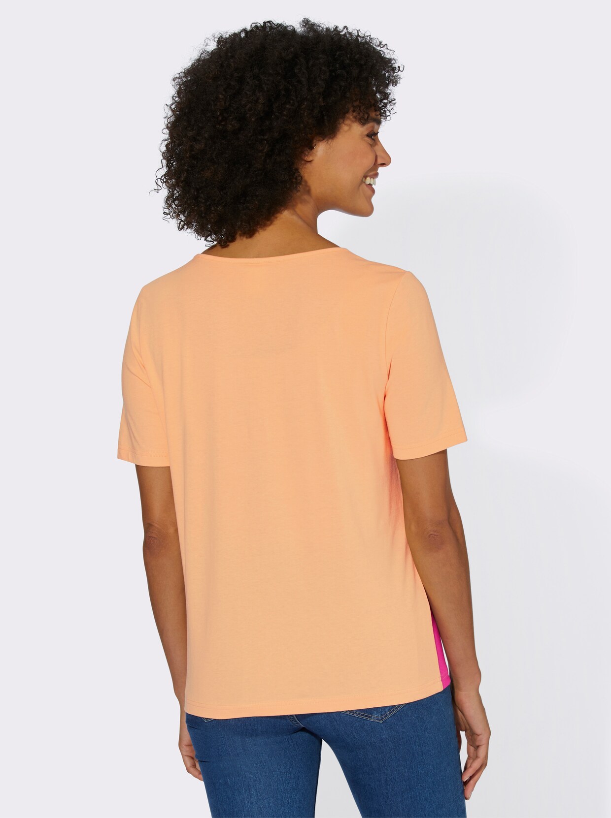 Shirt met korte mouwen - apricot gedessineerd