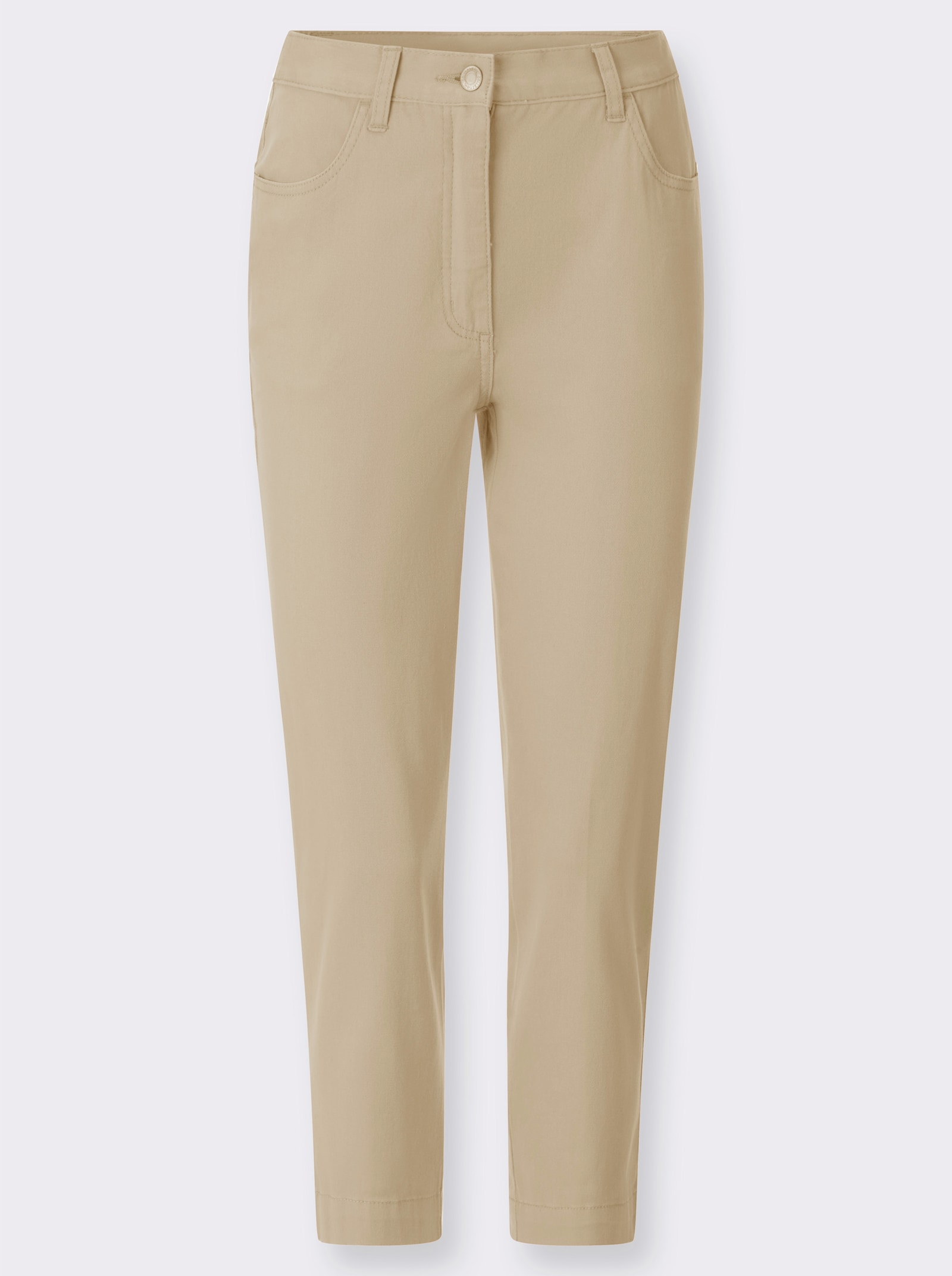 7/8-Jeans mit dekorativem Beinabschluss - sand