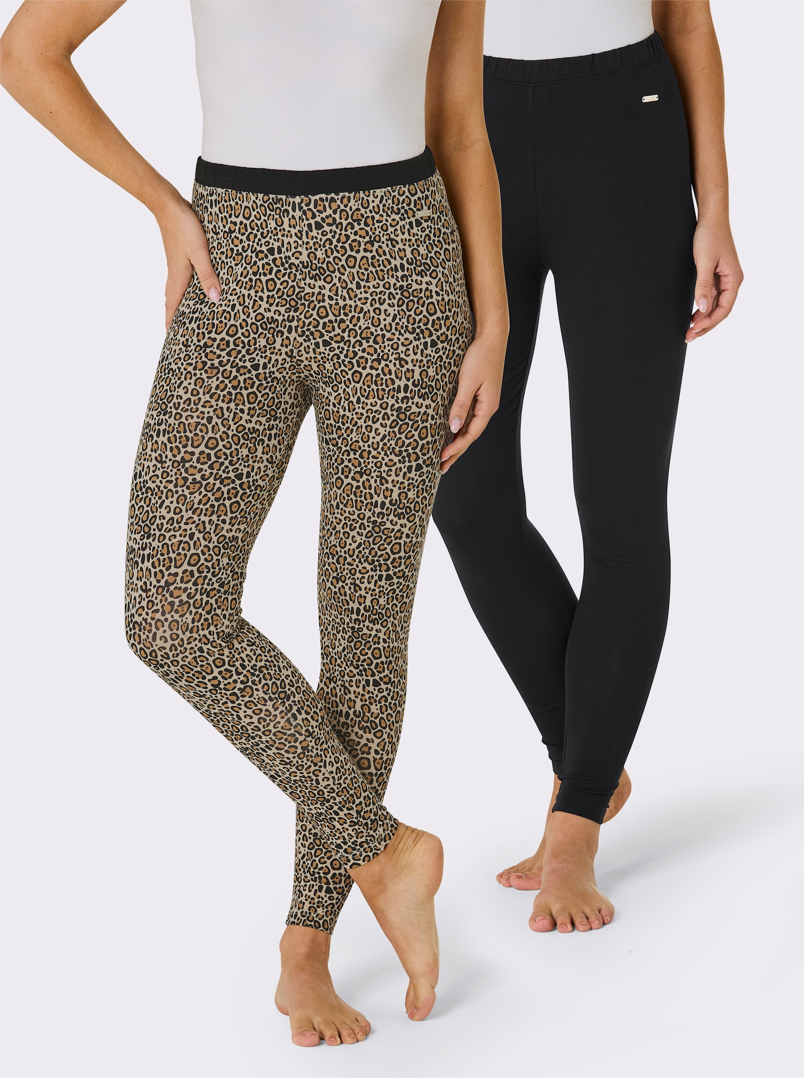 feel good Legging - zwart + zand/zwart bedrukt