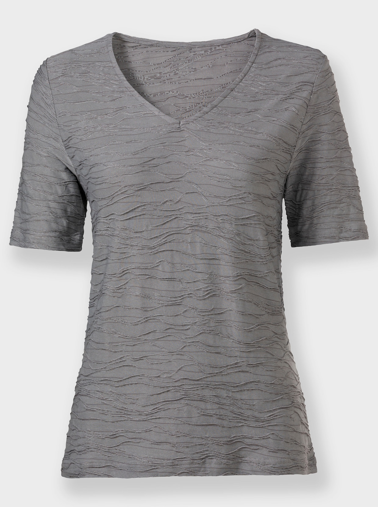 V-Shirt - grau-meliert