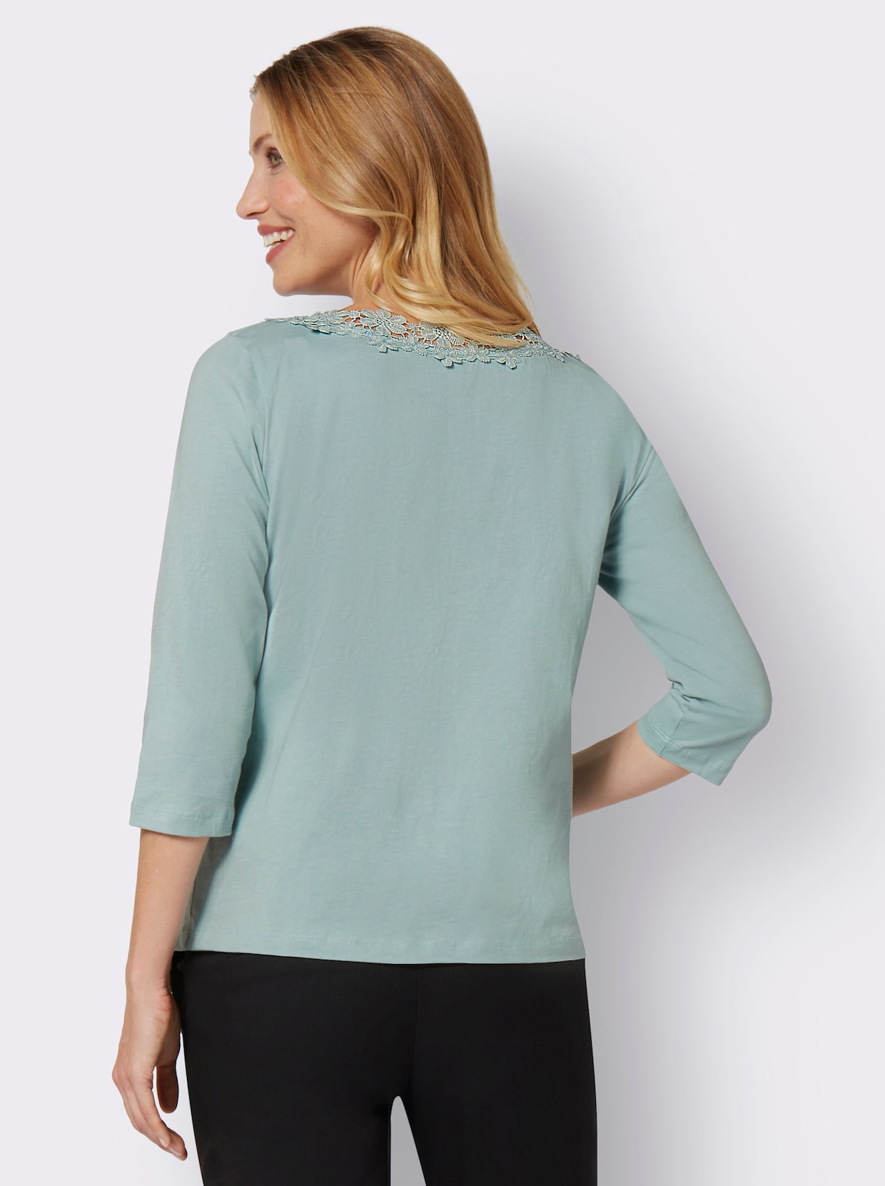 Shirt met 3/4-mouw - kalkmint