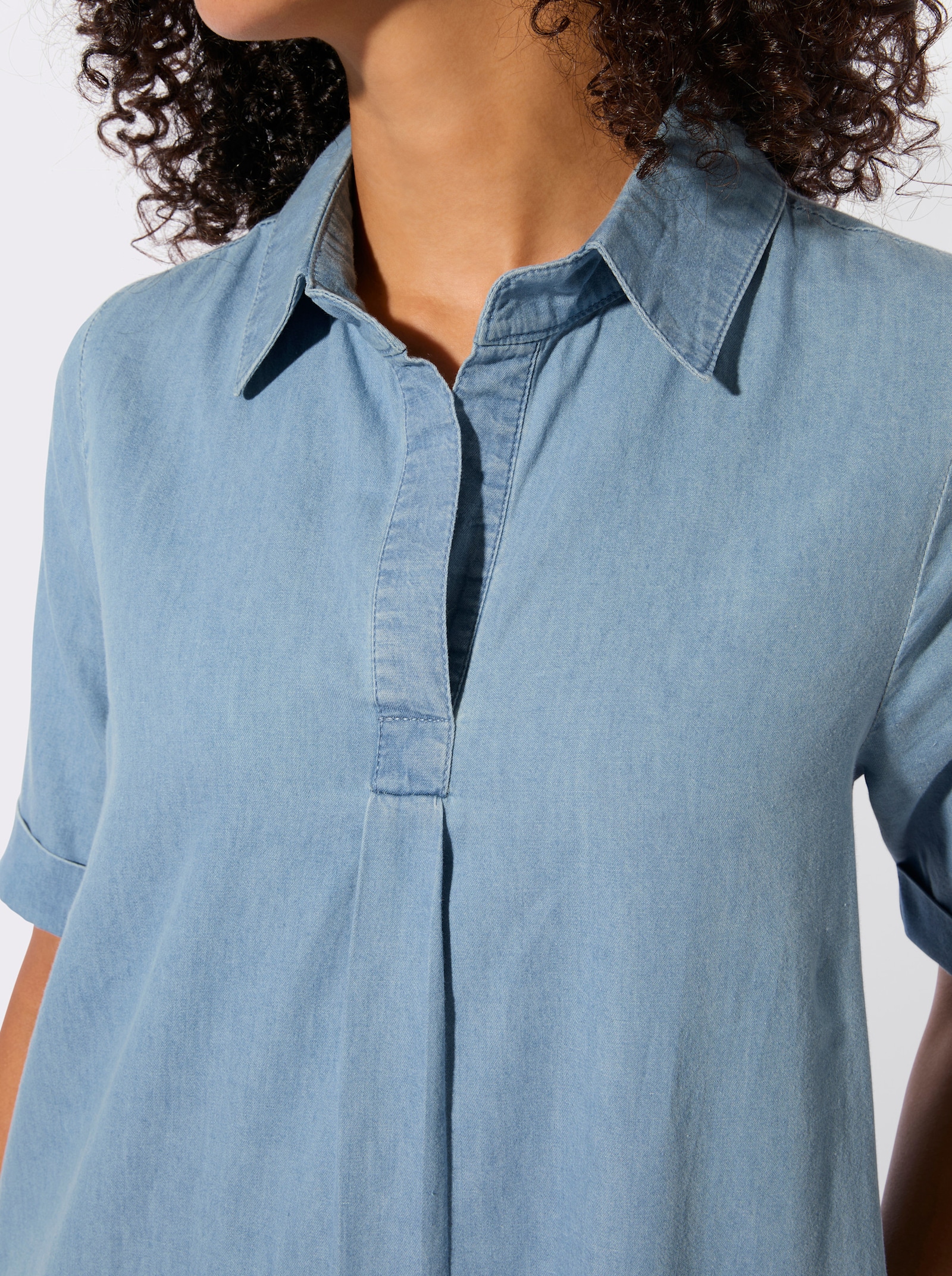 Jeanskleid in A-Form - blue-bleached