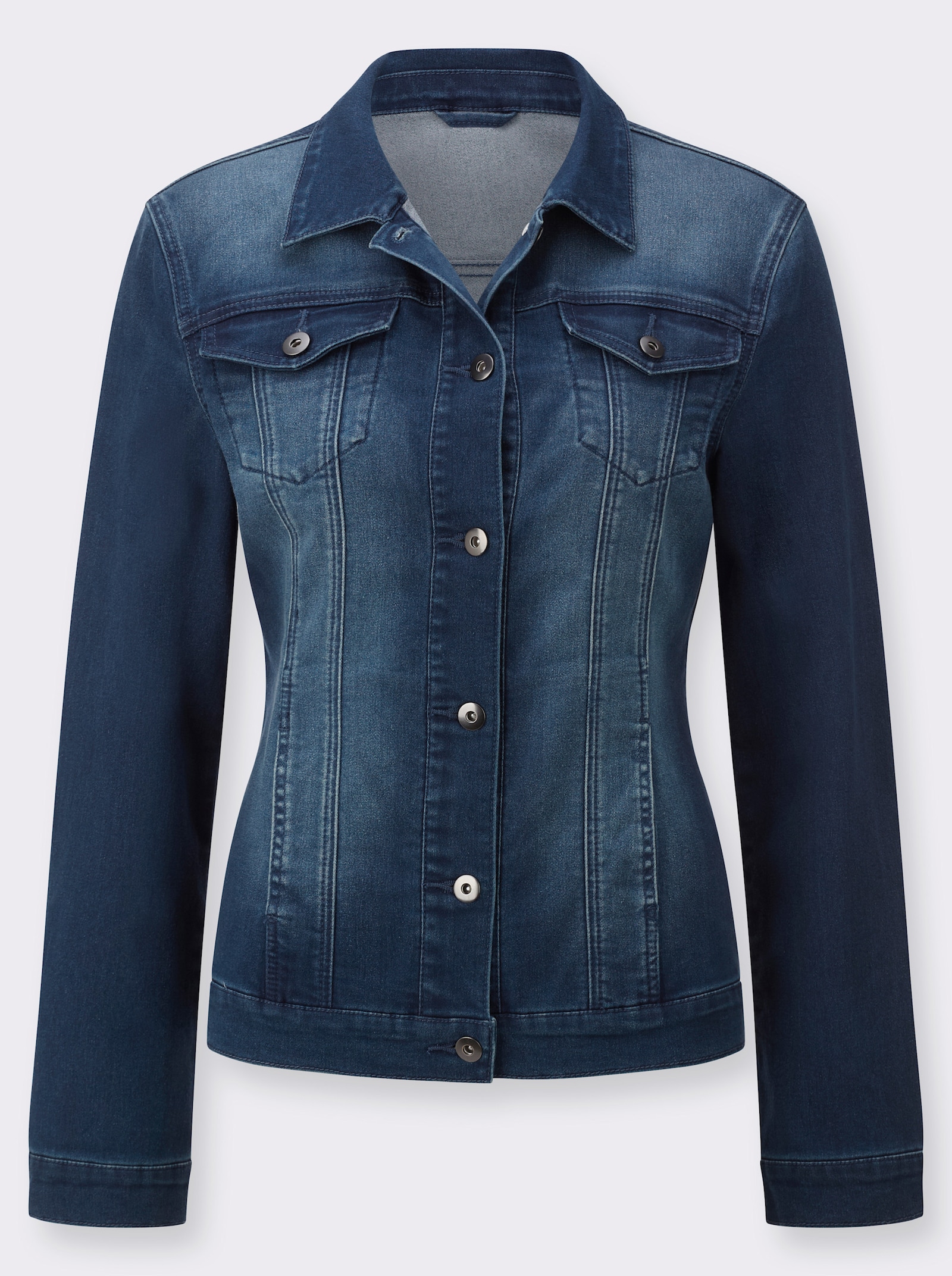 Jeansjacke elastische Qualität - blue-stone-washed