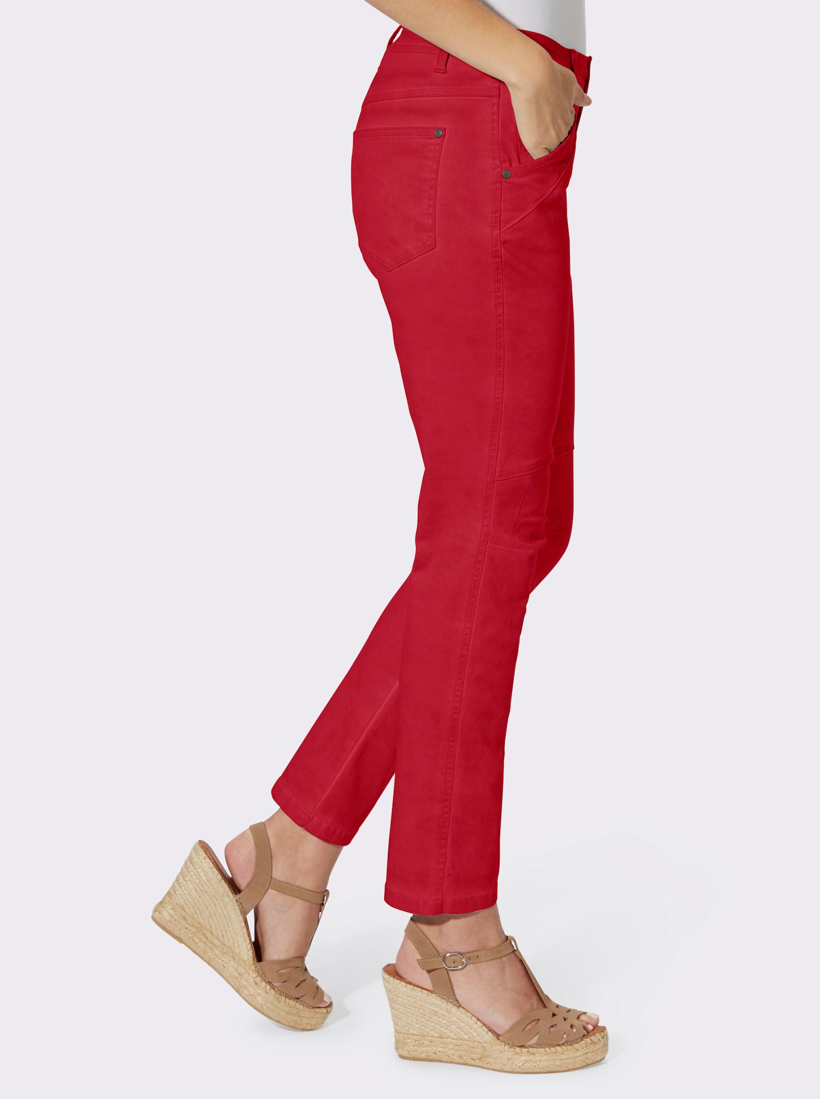 heine 5-pocketsjeans in boyfriend-stijl - rood