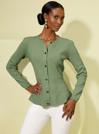 Strickjacke mit 50% Polyamid - eucalyptus