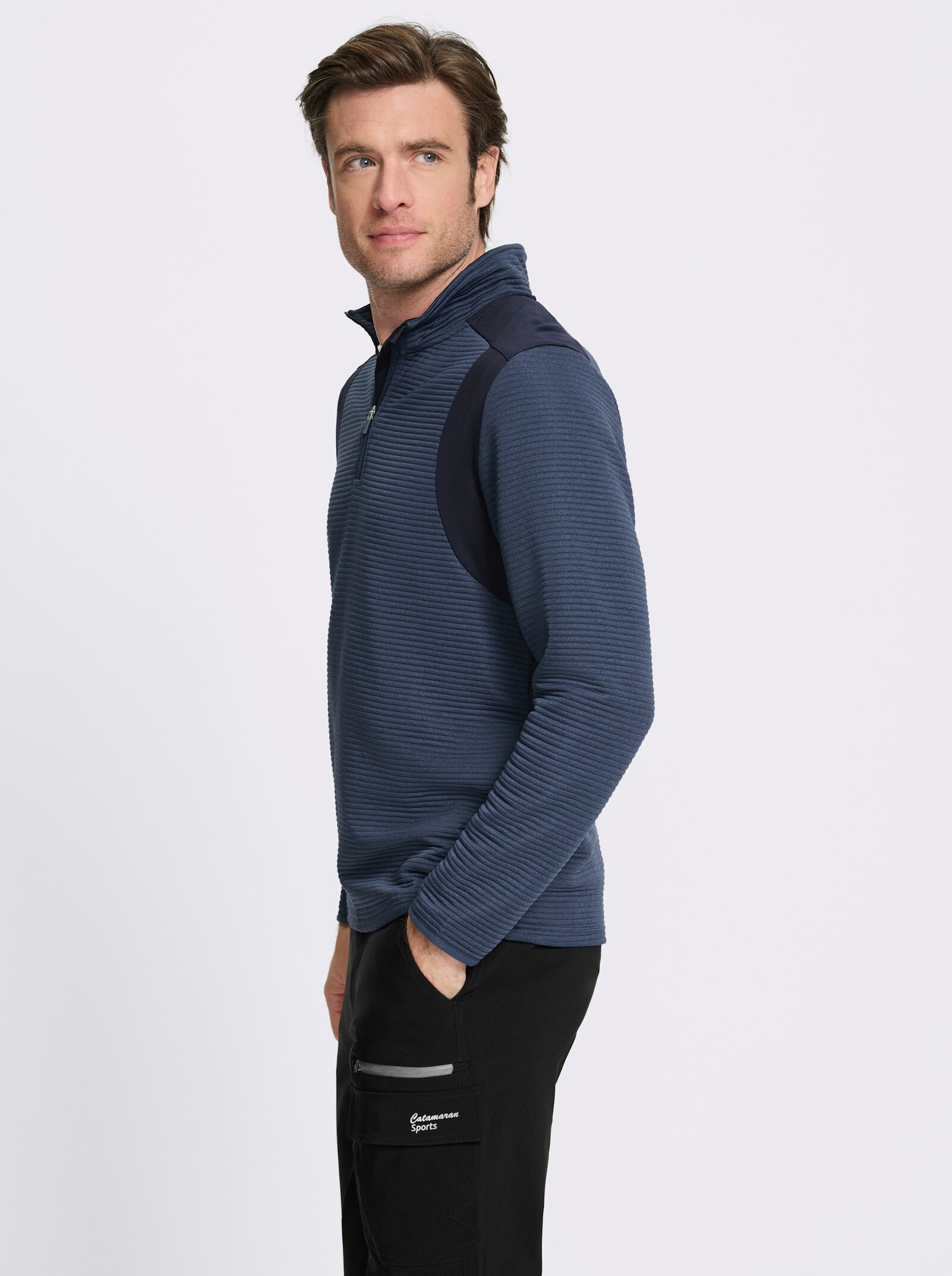 Catamaran Sports Sweatshirt mit Einsätzen - dunkelblau-meliert