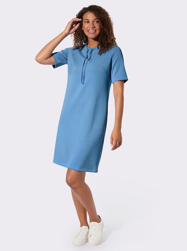 Shirtkleid mit kurzen Ärmeln - himmelblau