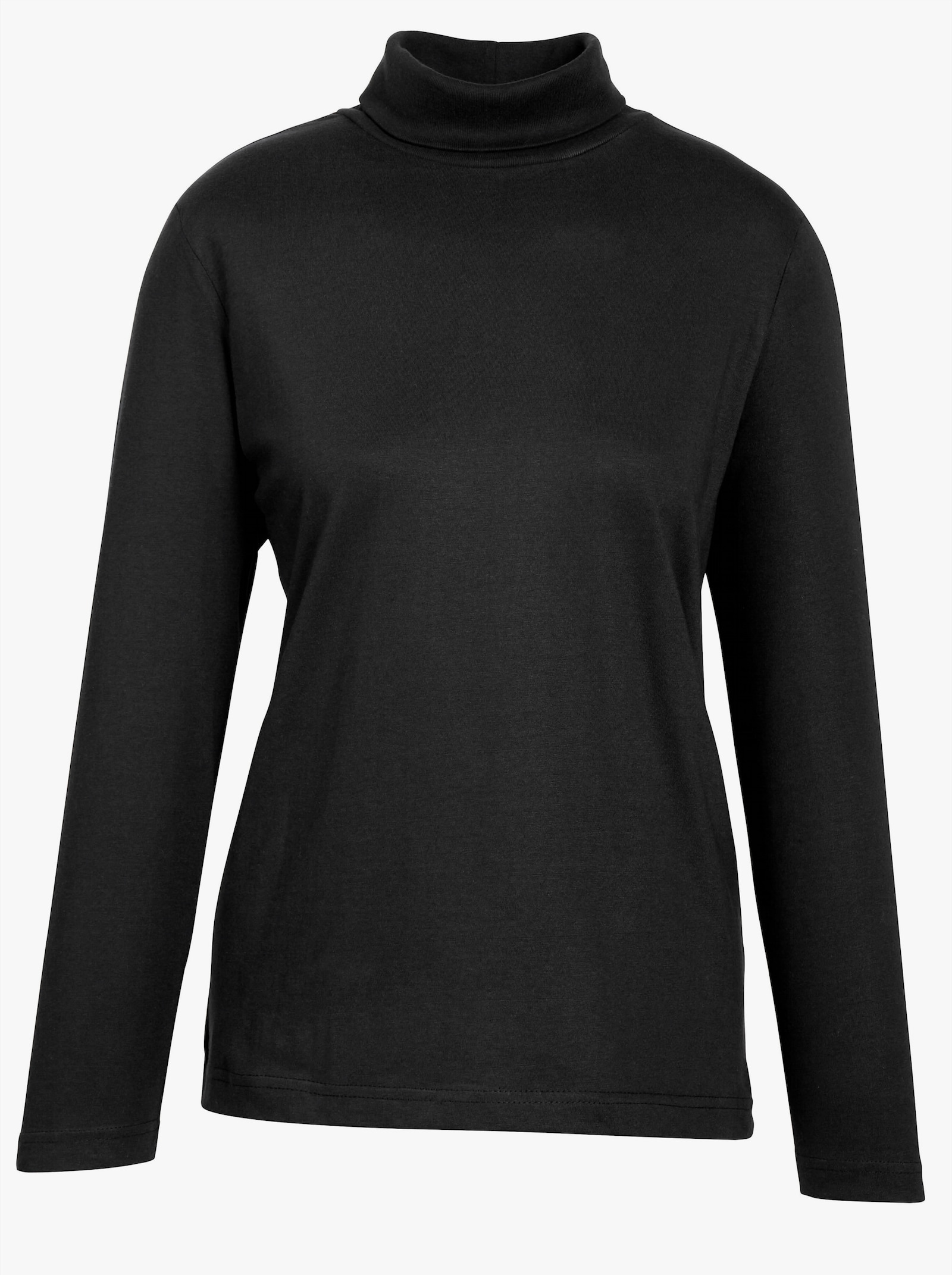Rollkragenshirt mit langen Ärmeln - schwarz