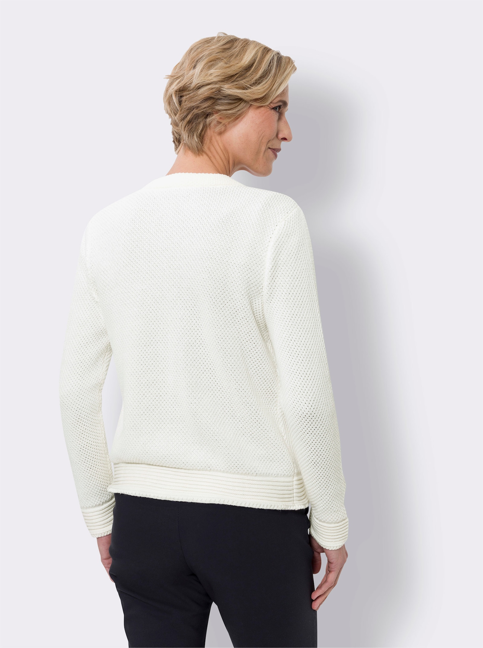 Vest met grote sierknopen - ecru