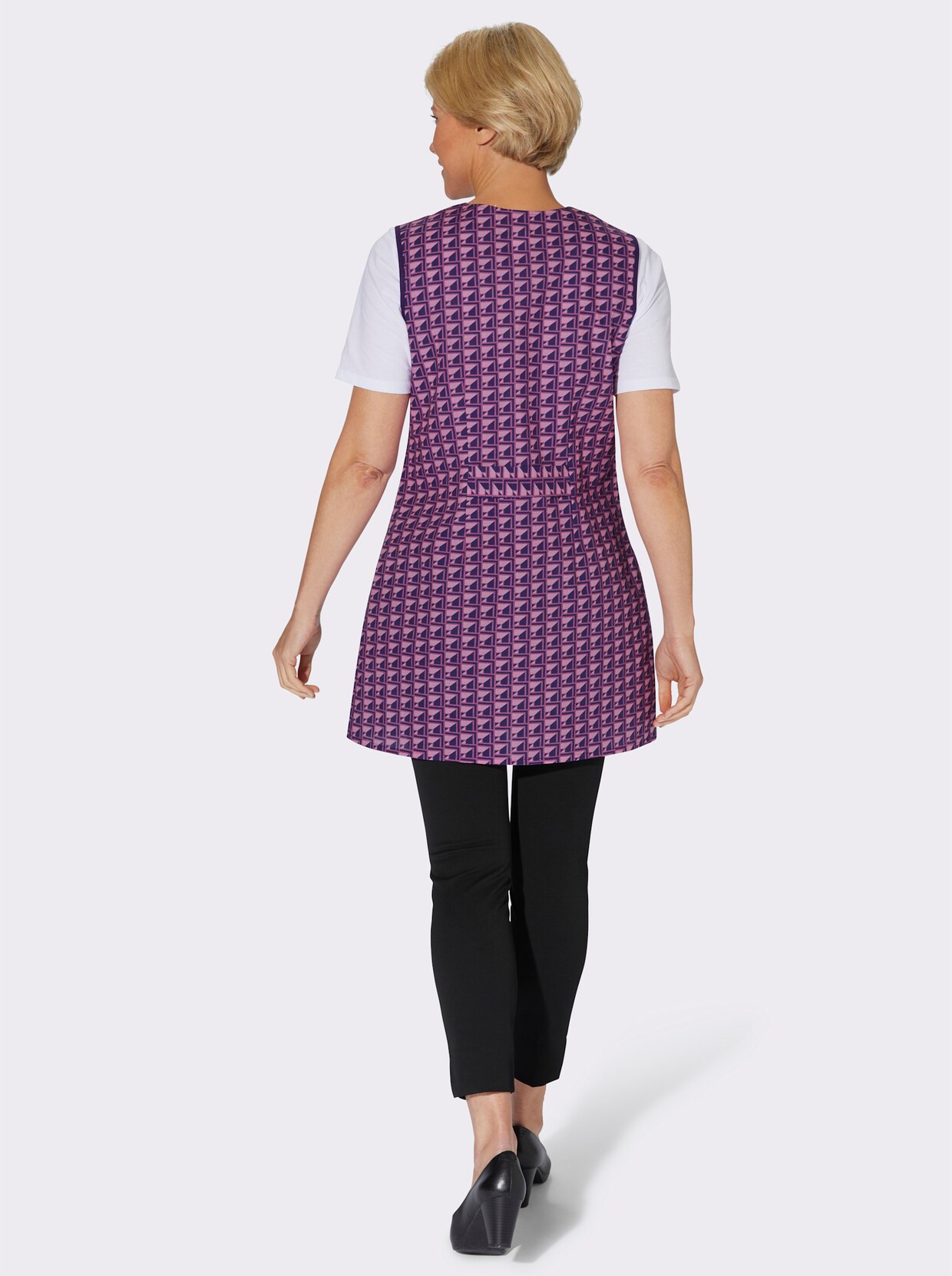 3/4-damesblouse - prune geprint