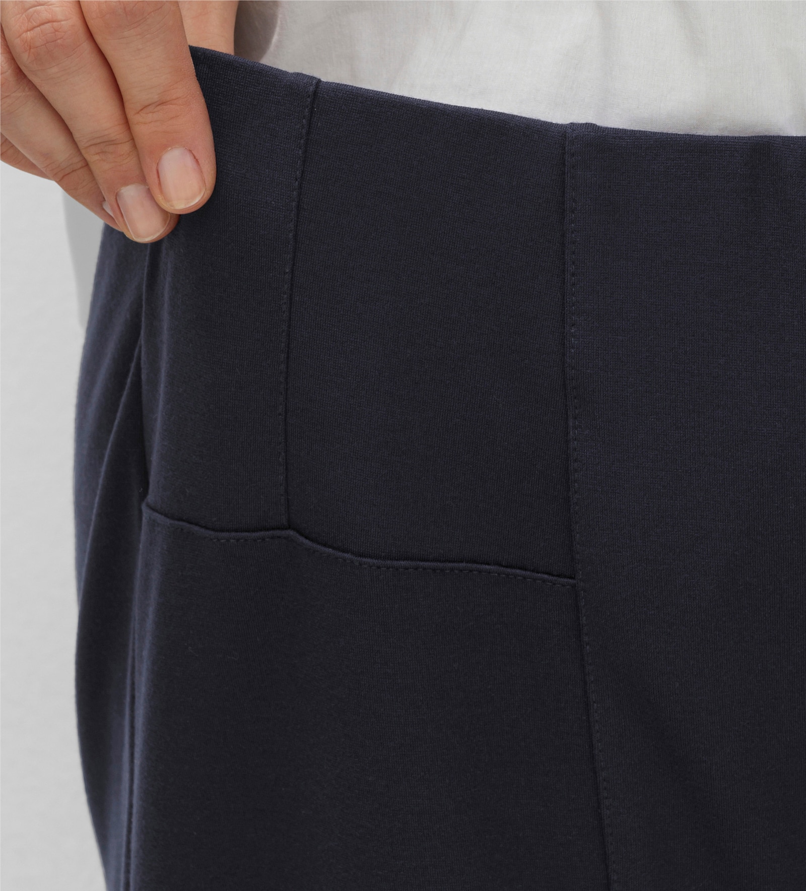 sheego Schlupfhose aus Interlock, gerade Form - tiefblau