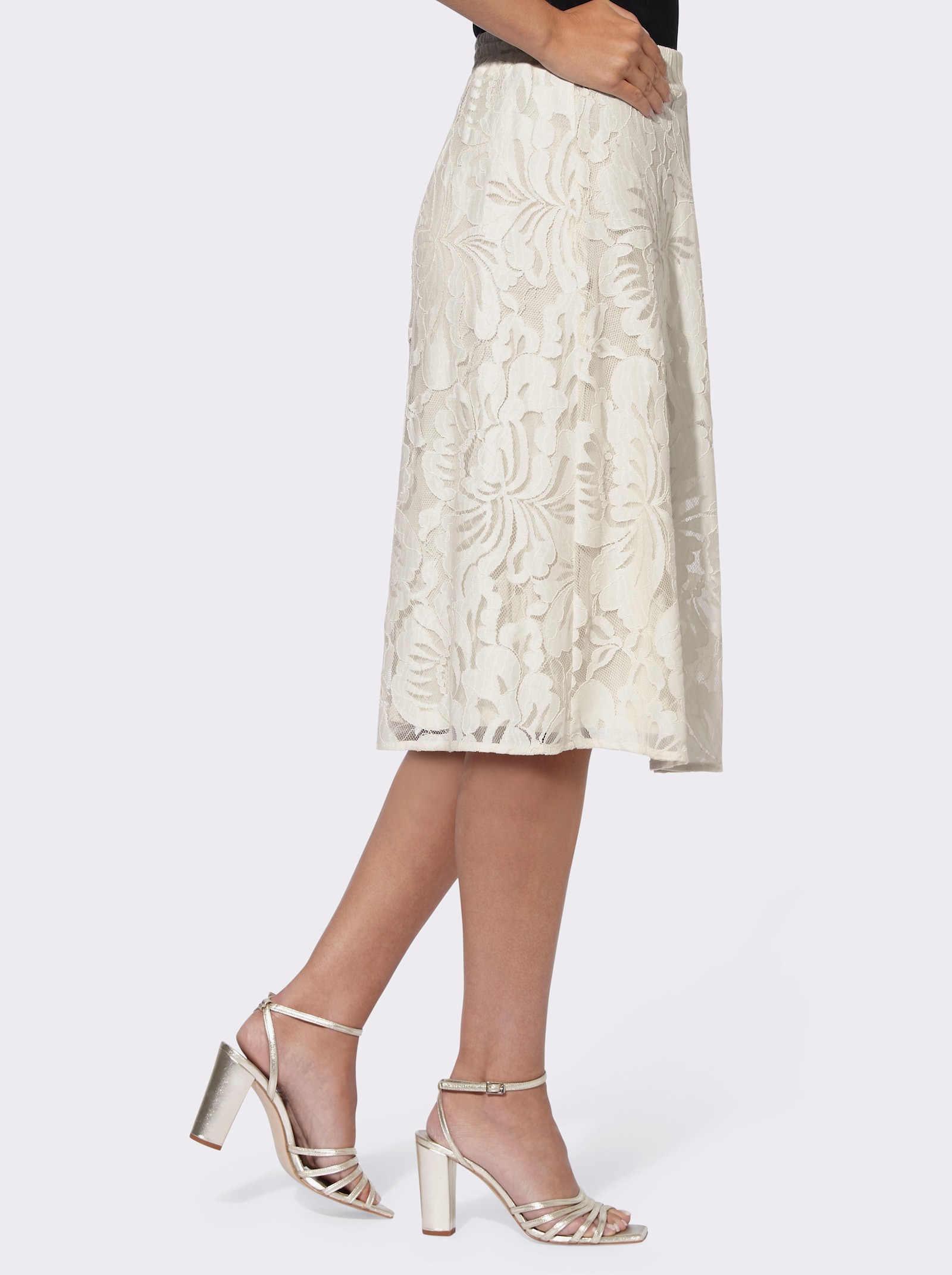 heine A-Linien-Rock mit rückwärtigem Dehnbund - champagner