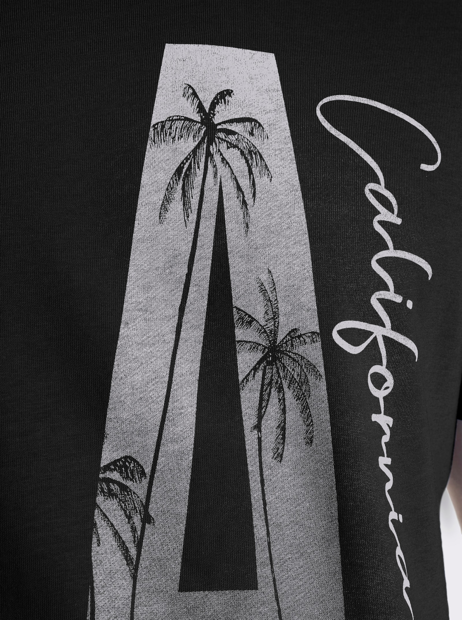 Marco Donati Kurzarmshirt mit kontrastfarbenem Print - schwarz-bedruckt