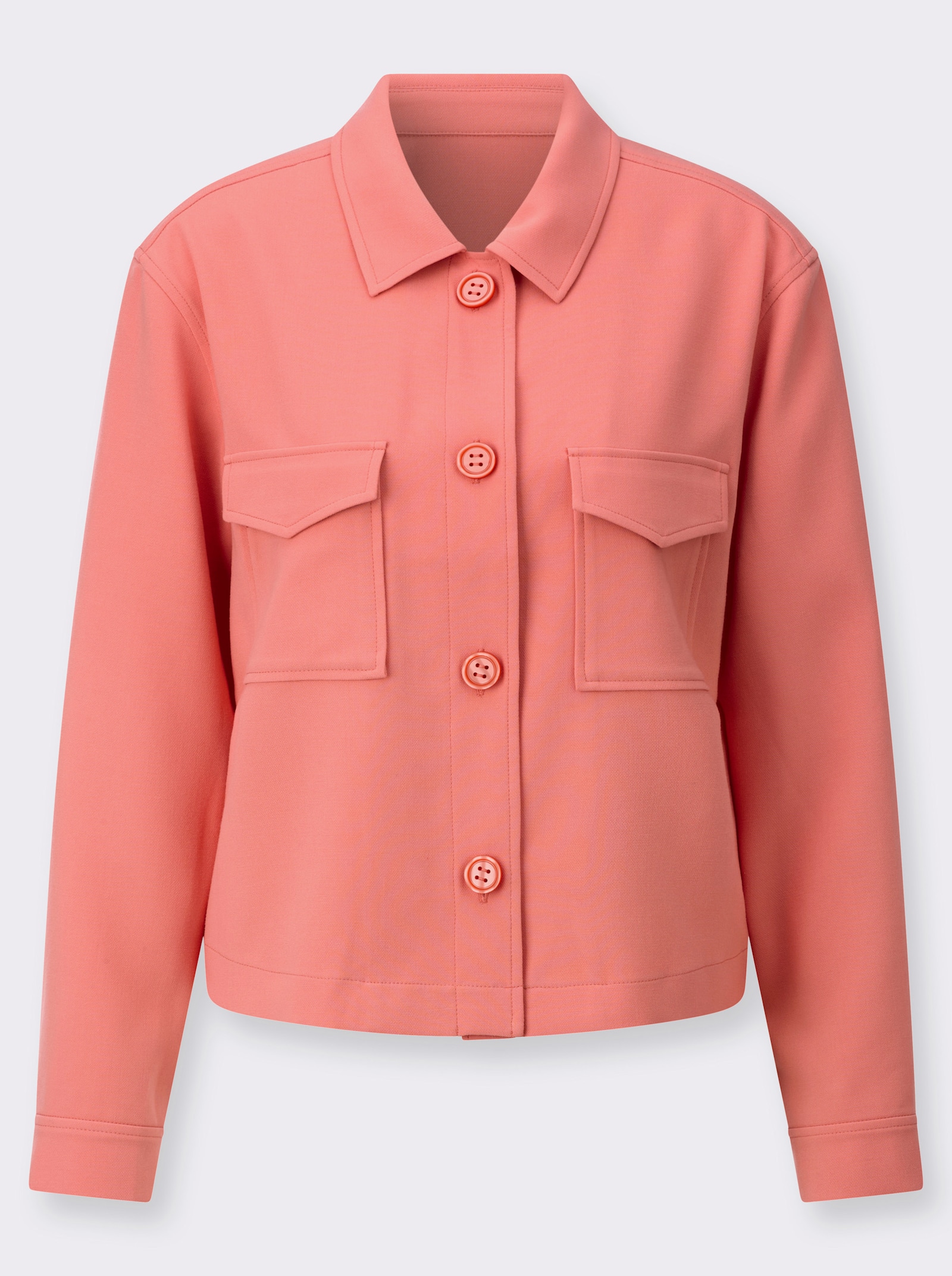 Kurzblazer in kastiger Form - koralle