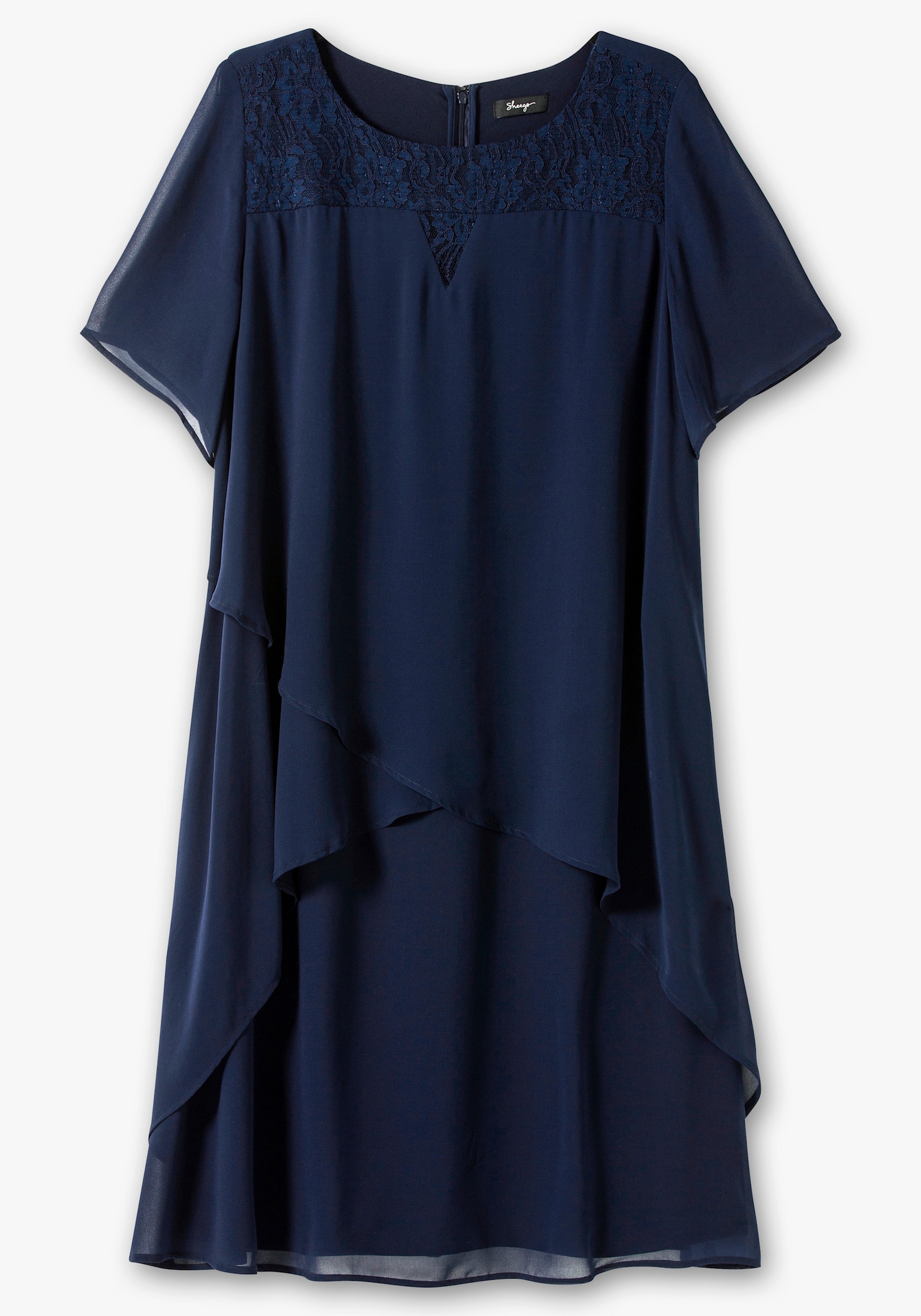 sheego Cocktailjurk van chiffon - marine