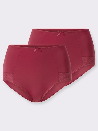 wäschepur Taillenslip mit seitlicher Spitze - 2x kirsche
