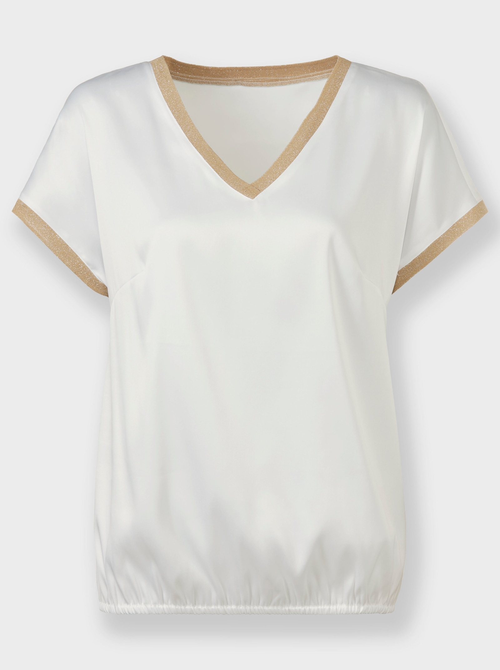 Schlupfbluse mit Gummizug am Saum - ecru