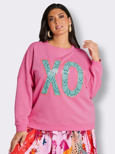 sheego loves miss goodlife Sweatshirt mit Front- und Rückenprint - altrosa-pink-bedruckt