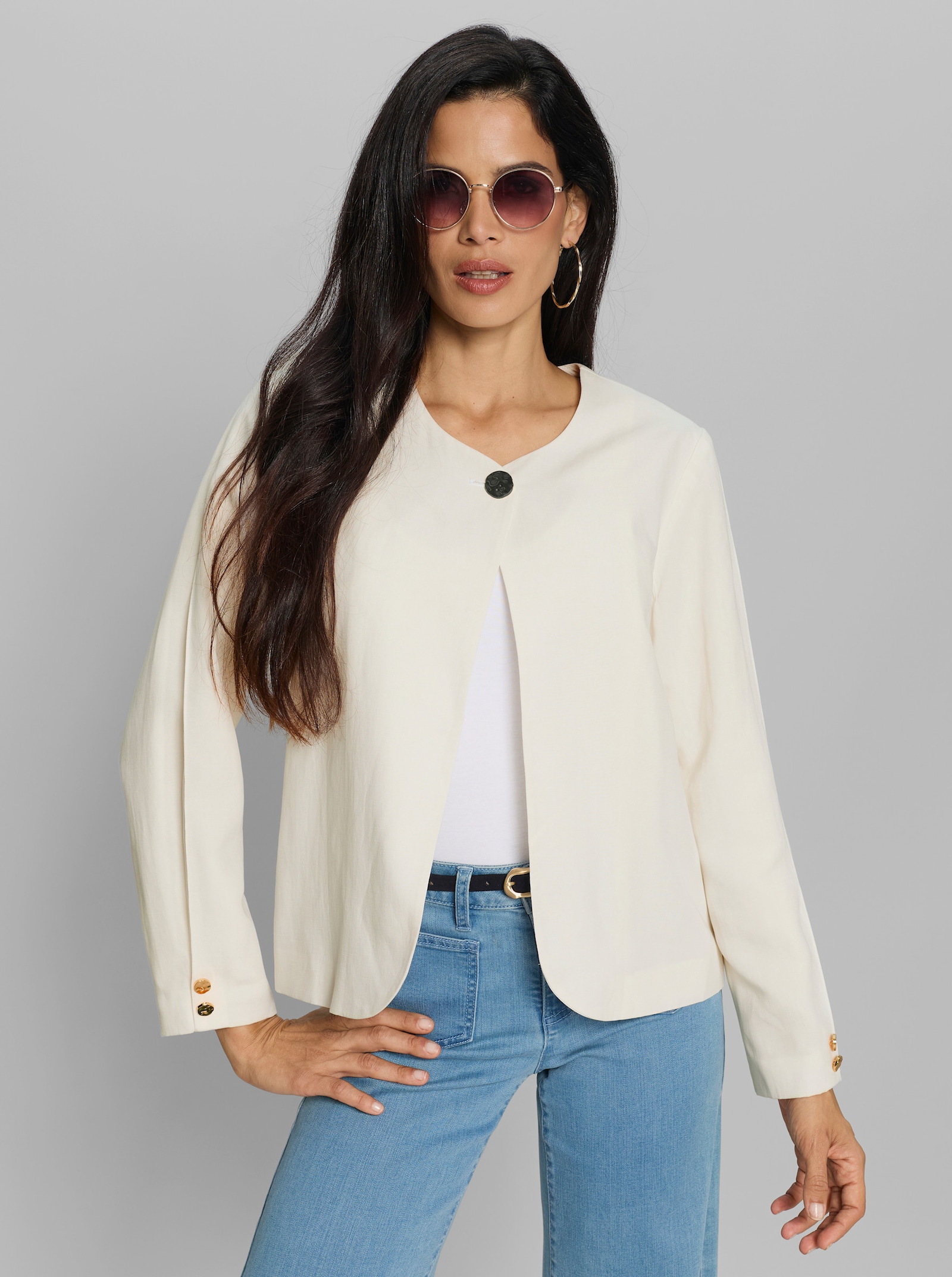 heine Blazer mit modischen Ärmeln - ecru