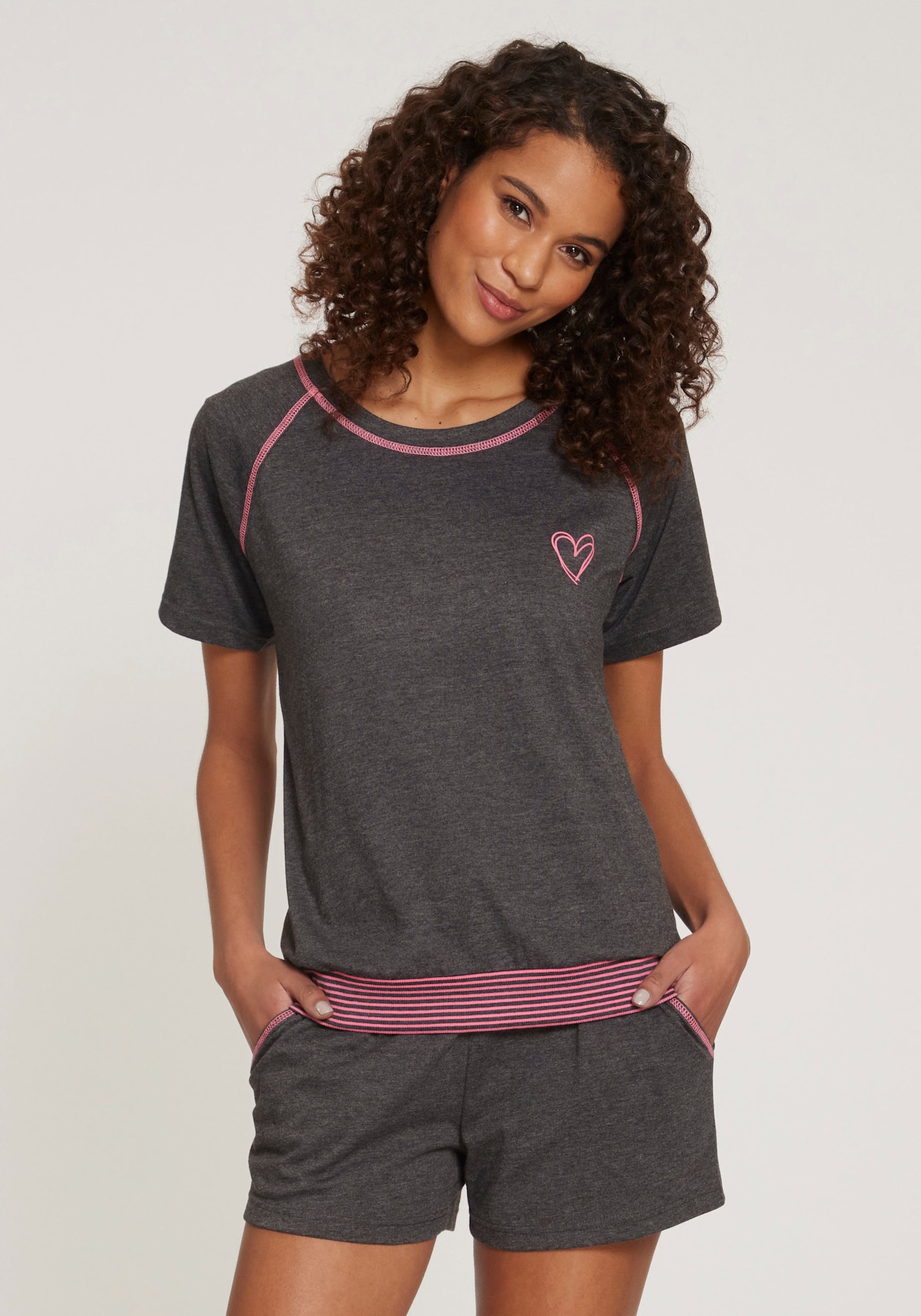 Vivance Dreams Pyjama court - anthracite chiné