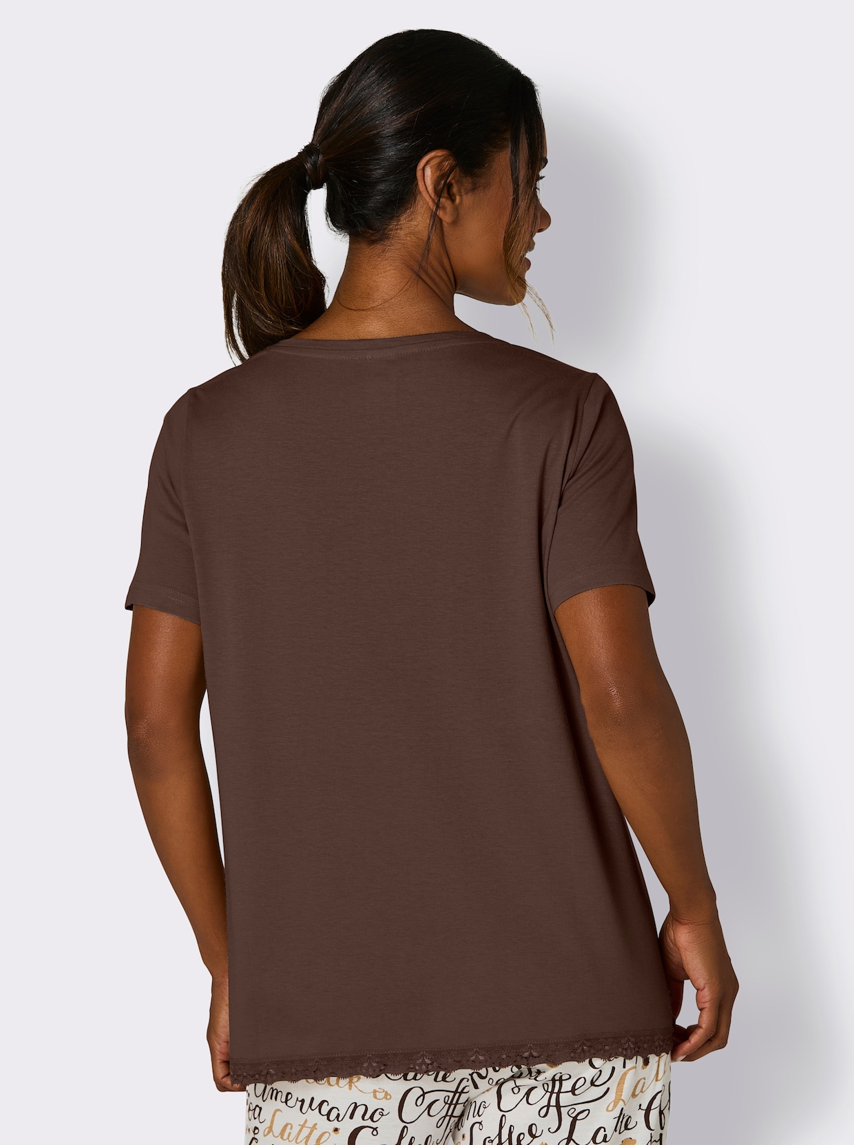 wäschepur Schlafanzug-Shirt - schoko