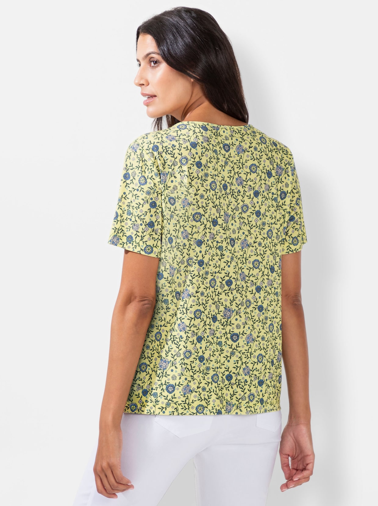 Shirt met print - citroen/jeansblauw bedrukt